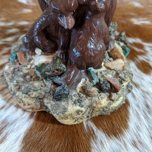 Vtg Plaster Chalkware Bear Cubs Statue Figurine - Picture 11 of 11